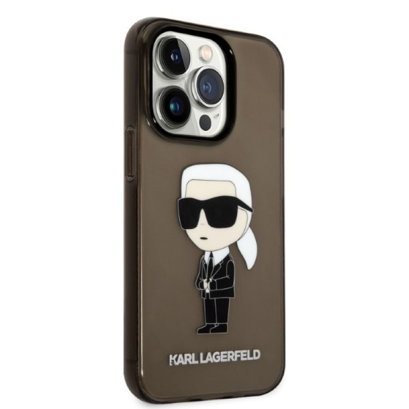 Karl Lagerfeld KLHCP14XHNIKTCK Apple iPhone 14 Pro Max pevné puzdro, Ikonik Karl, čierne