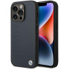 BMW BMHMP14XSLLNA Apple iPhone 14 Pro Max hardcase, Leather Hot Stamp MagSafe, námornícka modrá