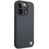 BMW BMHMP14XSLLNA Apple iPhone 14 Pro Max hardcase, Leather Hot Stamp MagSafe, námornícka modrá