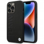 BMW BMHCP14XSLLBK puzdro Apple iPhone 14 Pro Max, Leather Stamp, čierne