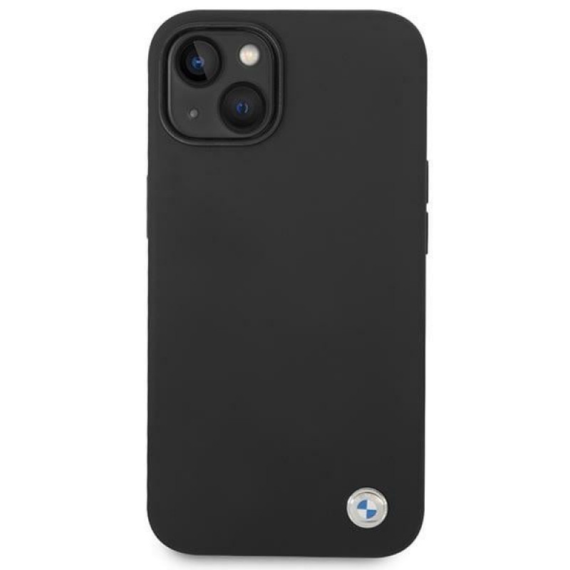 BMW BMHCP14MSILBK puzdro Apple iPhone 14 Plus / 15 Plus, Silicone Metal Logo, čierne