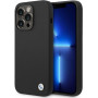 BMW BMHCP14XSILBK Silicone Metal Logo puzdro na Apple iPhone 14 Pro Max 6,7", čierne