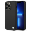 BMW BMHCP14XSILBK Silicone Metal Logo puzdro na Apple iPhone 14 Pro Max 6,7", čierne