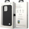 BMW BMHCP14XSILBK Silicone Metal Logo puzdro na Apple iPhone 14 Pro Max 6,7", čierne