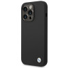 BMW BMHCP14XSILBK Silicone Metal Logo puzdro na Apple iPhone 14 Pro Max 6,7", čierne