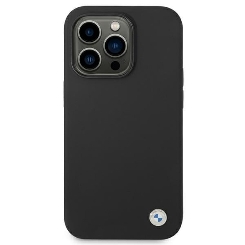 BMW BMHCP14LSILBK puzdro Apple iPhone 14 Pro, Silicone Metal Logo, čierne