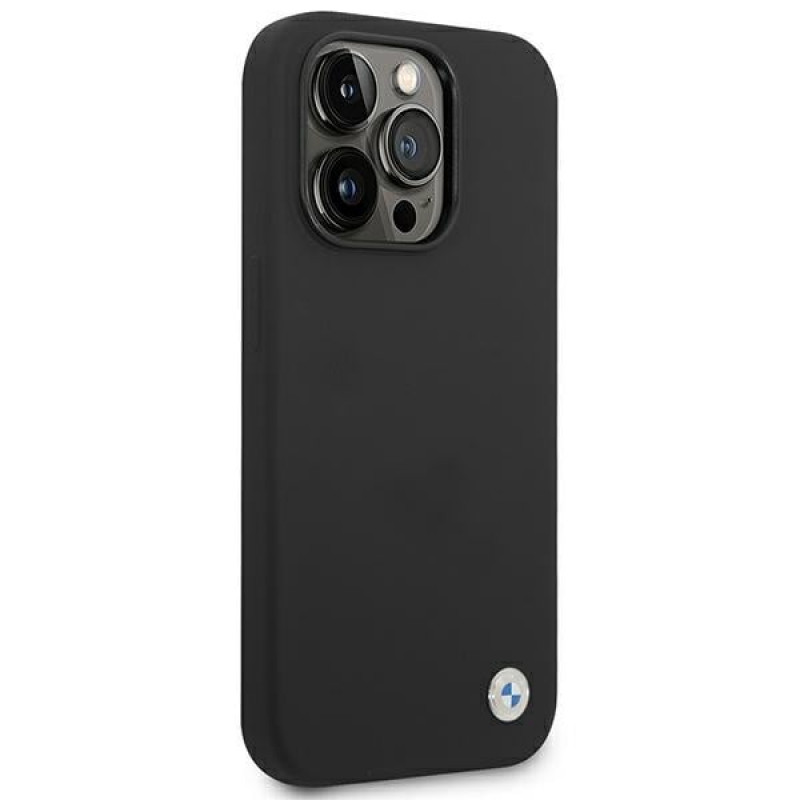 BMW BMHCP14LSILBK puzdro Apple iPhone 14 Pro, Silicone Metal Logo, čierne