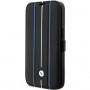 BMW BMBKP14L22RVSK Leather Stamp Blue Lines puzdro na knihu pre Apple iPhone 14 Pro 6.1", čierne