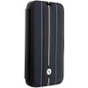 BMW BMBKP14L22RVSK Leather Stamp Blue Lines puzdro na knihu pre Apple iPhone 14 Pro 6.1", čierne
