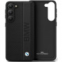 BMW BMHCS23M22RDPK puzdro hardcase Leather Textured & Stripe pre Samsung Galaxy S23+ (S916), čierne