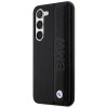 BMW BMHCS23M22RDPK puzdro hardcase Leather Textured & Stripe pre Samsung Galaxy S23+ (S916), čierne