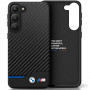 BMW BMHCS23M22NBCK Leather Carbon pevné puzdro pre Samsung Galaxy S23+ (S916), čierne
