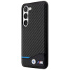 BMW BMHCS23M22NBCK Leather Carbon pevné puzdro pre Samsung Galaxy S23+ (S916), čierne