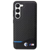 BMW BMHCS23M22NBCK Leather Carbon pevné puzdro pre Samsung Galaxy S23+ (S916), čierne