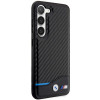 BMW BMHCS23M22NBCK Leather Carbon pevné puzdro pre Samsung Galaxy S23+ (S916), čierne