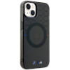 BMW BMHMP14SHGPK Pattern MagSafe pevné puzdro pre Apple iPhone 14, sivé