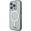 BMW BMHMP14LHCRS strieborný prsteň MagSafe pevné puzdro pre Apple iPhone 14 Pro, transparentné