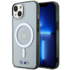 BMW BMHMP14SHCRS strieborný prsteň MagSafe puzdro na Apple iPhone 14, transparentné