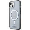 BMW BMHMP14SHCRS strieborný prsteň MagSafe puzdro na Apple iPhone 14, transparentné
