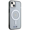 BMW BMHMP14SHCRS strieborný prsteň MagSafe puzdro na Apple iPhone 14, transparentné