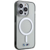 BMW BMHMP14XHCRS strieborný prsteň MagSafe pevné puzdro pre Apple iPhone 14 Pro Max, transparentné