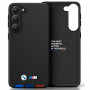 BMW BMHCSA5422PTDK Leather Stamp Tricolor pevné puzdro pre Samsung Galaxy A54 (A546), čierne