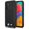 BMW BMHCSA5422PTDK Leather Stamp Tricolor pevné puzdro pre Samsung Galaxy A54 (A546), čierne