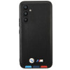 BMW BMHCSA5422PTDK Leather Stamp Tricolor pevné puzdro pre Samsung Galaxy A54 (A546), čierne