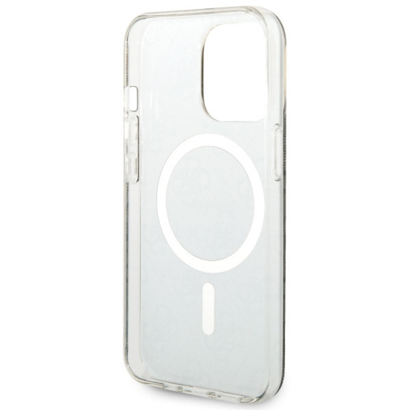 Guess GUHMP13LH4STW 4G MagSafe pevné puzdro pre Apple iPhone 13 Pro, hnedé