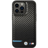 BMW BMHCP13X22NBCK Leather Carbon Hardcase pre Apple iPhone 13 Pro Max, čierny