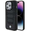 BMW BMHCP15X22RPSK puzdro Hardcase s motívom kožených sedadiel pre Apple iPhone 15 Pro Max, čierne
