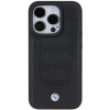BMW BMHCP15X22RPSK puzdro Hardcase s motívom kožených sedadiel pre Apple iPhone 15 Pro Max, čierne