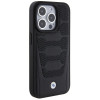 BMW BMHCP15X22RPSK puzdro Hardcase s motívom kožených sedadiel pre Apple iPhone 15 Pro Max, čierne