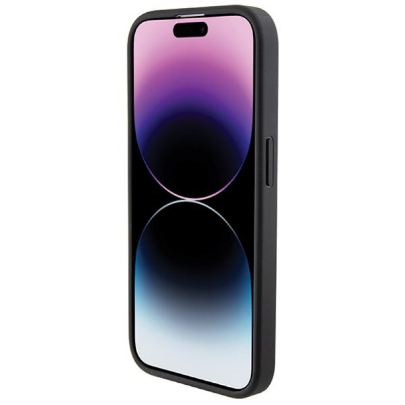 BMW BMHCP15X22RPSK puzdro Hardcase s motívom kožených sedadiel pre Apple iPhone 15 Pro Max, čierne