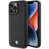 BMW BMHCP15X22RFGK kožené puzdro s diamantovým vzorom pre Apple iPhone 15 Pro Max, čierne