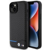 BMW BMHCP15M22NBCK Leather Carbon Hardcase pre Apple iPhone 15 Plus / 14 Plus, čierny