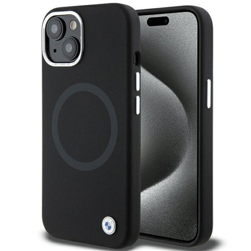 BMW BMHMP15SSILBK2 Signature Liquid Silicone MagSafe puzdro pre Apple iPhone 15, čierne