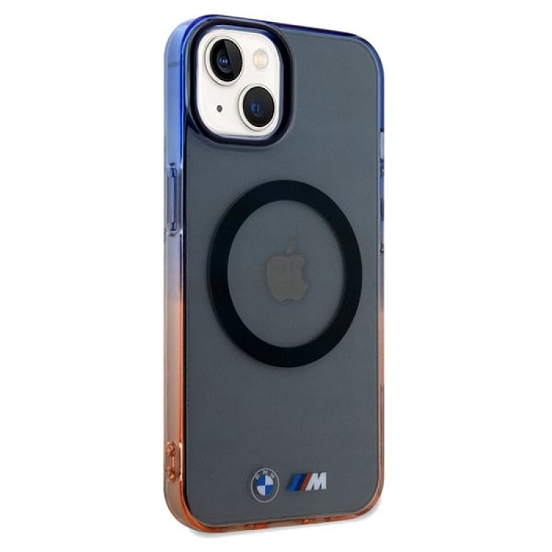 BMW BMHMP15MHTGE Gradient Bumper MagSafe pevné puzdro pre Apple iPhone 15 Plus / 14 Plus, sivé