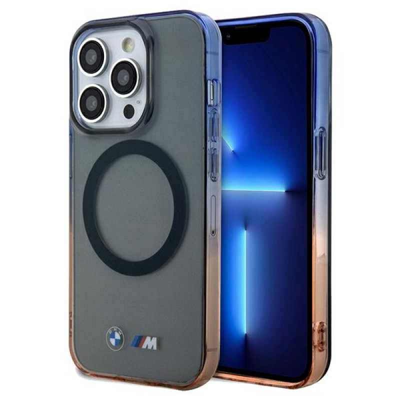 BMW BMHMP15XHTGE Gradient Bumper MagSafe Hardcase pre Apple iPhone 15 Pro Max, sivé