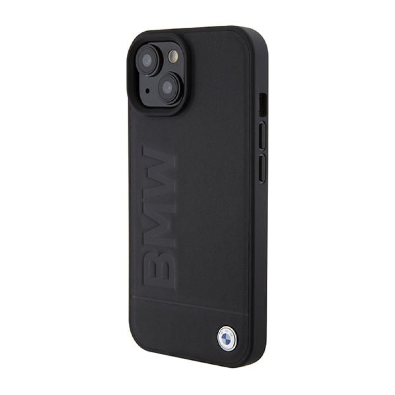 BMW BMHMP15SSLLBK Signature Logo Imprint MagSafe pevné puzdro pre Apple iPhone 15, čierne