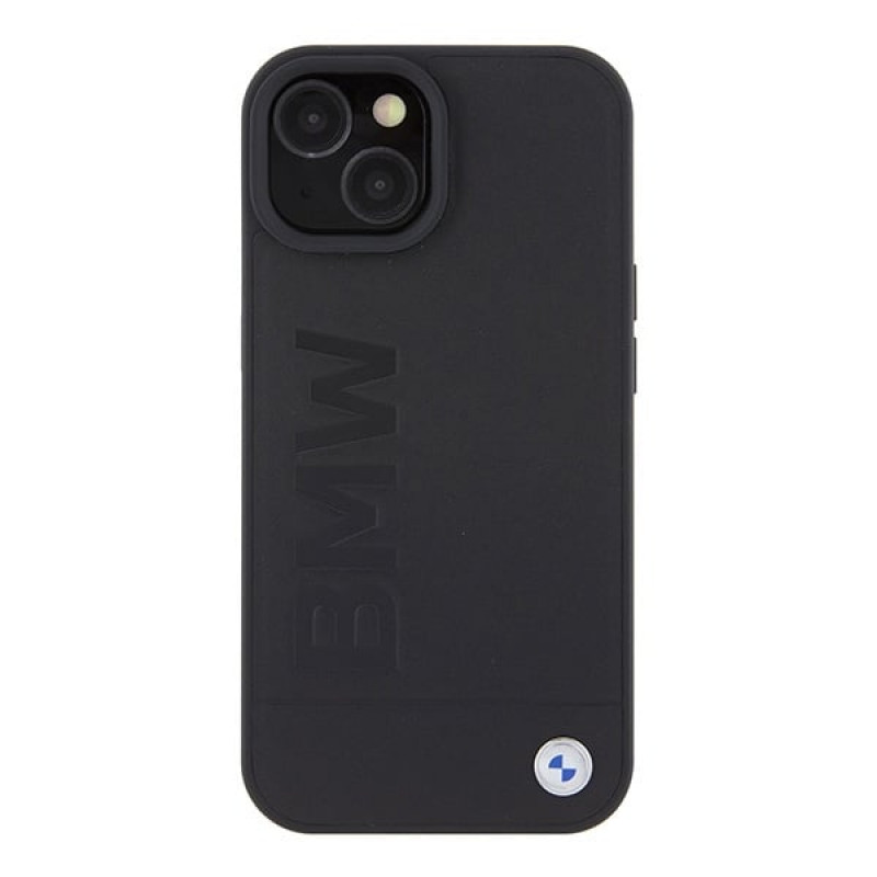 BMW BMHMP15SSLLBK Signature Logo Imprint MagSafe pevné puzdro pre Apple iPhone 15, čierne