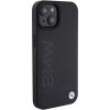BMW BMHMP15MSLLBK kožené puzdro Leather Hot Stamp MagSafe pre Apple iPhone 15 Plus / 14 Plus, čierne