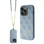 Guess GUHCP15LP4TDSCPB Crossbody 4G Metal Logo pevné puzdro pre Apple iPhone 15 Pro, modré