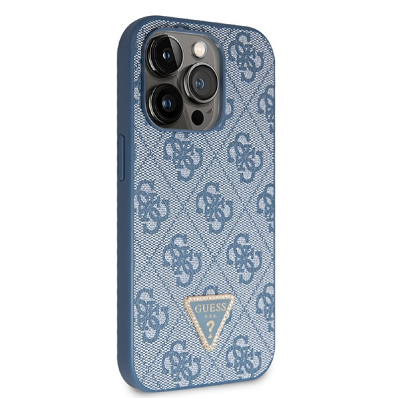 Guess GUHCP15LP4TDSCPB Crossbody 4G Metal Logo pevné puzdro pre Apple iPhone 15 Pro, modré