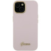 Guess GUHCP15XSMBSLP Silicone Script Metal Logo & Frame pevné puzdro pre Apple iPhone 15 Pro Max, ružové