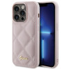 Guess GUHCP15LPSQSQSP Quilted Metal Logo Hardcase pre Apple iPhone 15 Pro, ružový