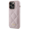 Guess GUHCP15LPSQSQSP Quilted Metal Logo Hardcase pre Apple iPhone 15 Pro, ružový