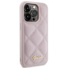 Guess GUHCP15LPSQSQSP Quilted Metal Logo Hardcase pre Apple iPhone 15 Pro, ružový