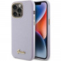 Guess GUHCP15XPGMCSL Glitter Glossy Script puzdro hardcase pre Apple iPhone 15 Pro Max, orgovánová