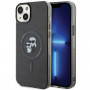 Karl Lagerfeld KLHMP15SHGKCNOK Karl&Choupette Glitter MagSafe pevné puzdro pre Apple iPhone 15, čierne